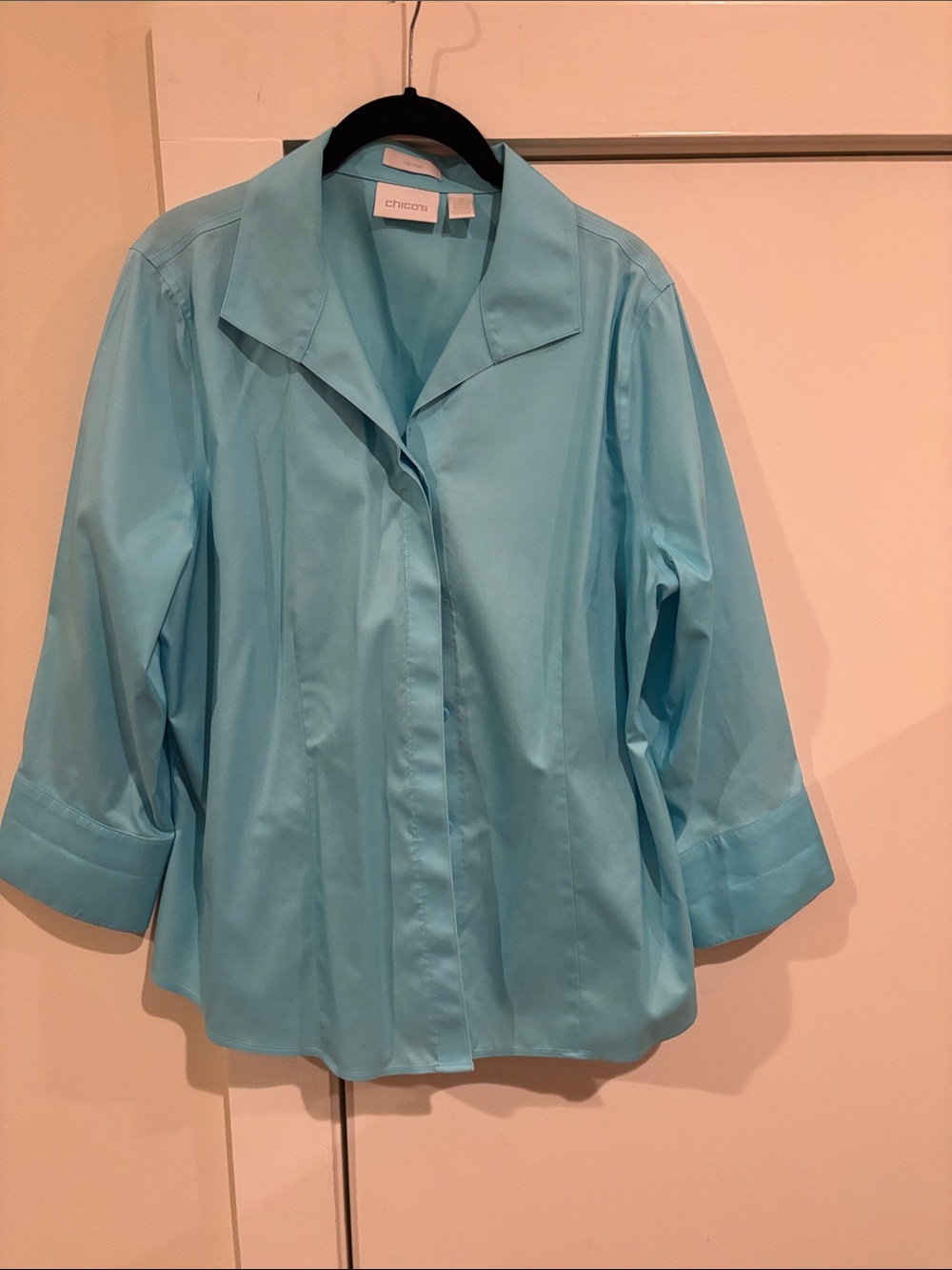 Chico's Aqua Blue Button-Front Shirt